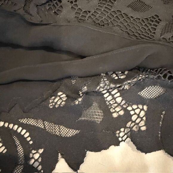 Diane Von Furstenberg Silk Ernestina Dress Black Shift -No Belt Lace Trim Size 4 - Picture 7 of 13